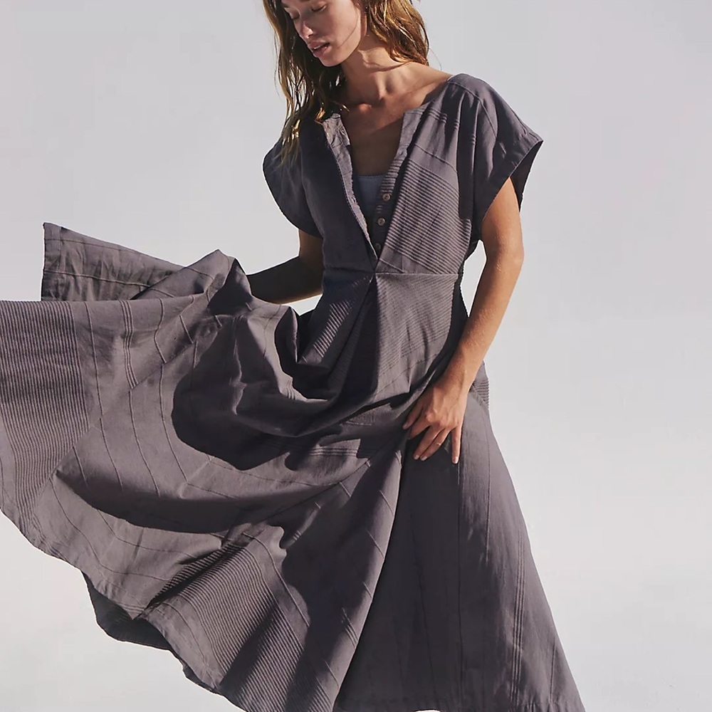 Free People Gray Midi Dress